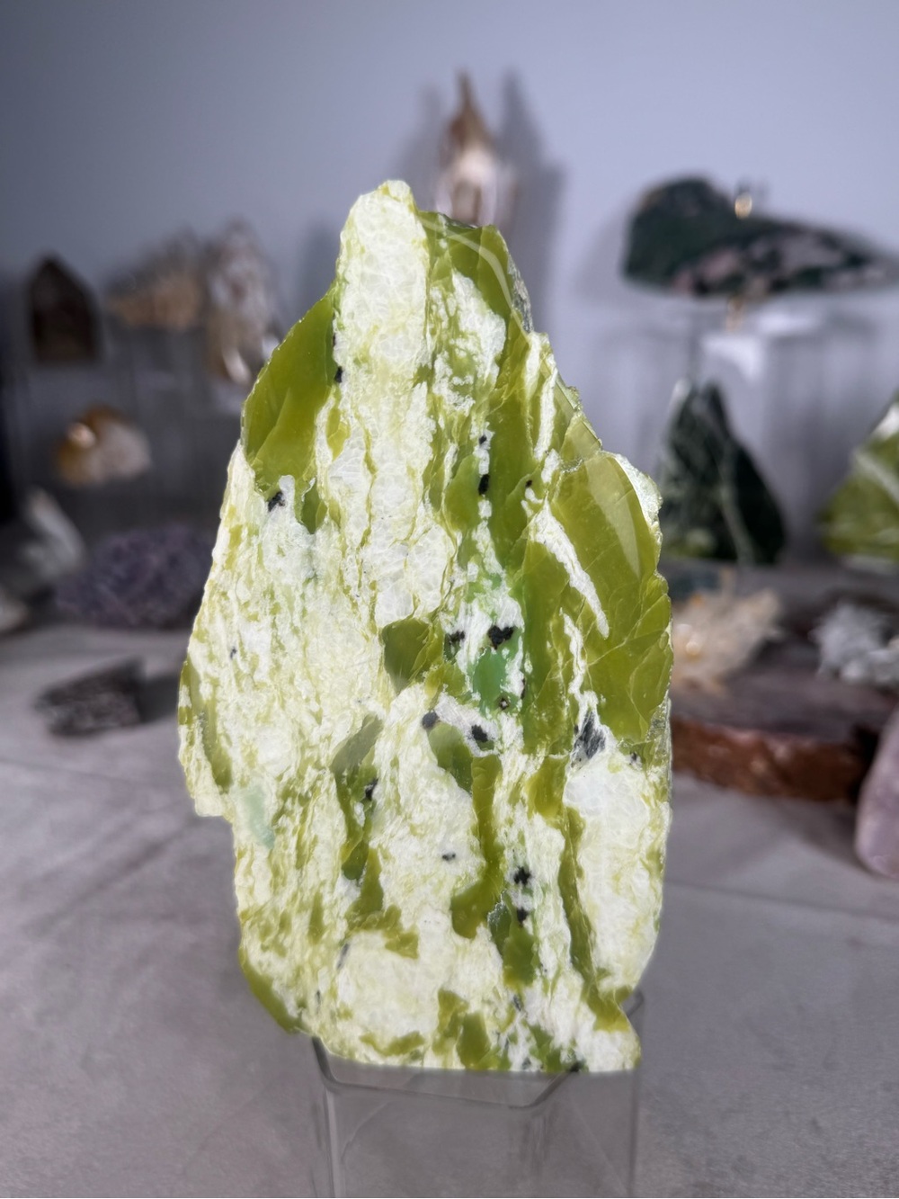 Lizardite Serpentine Freeform – Madagascar | Lime Green Collector Stone